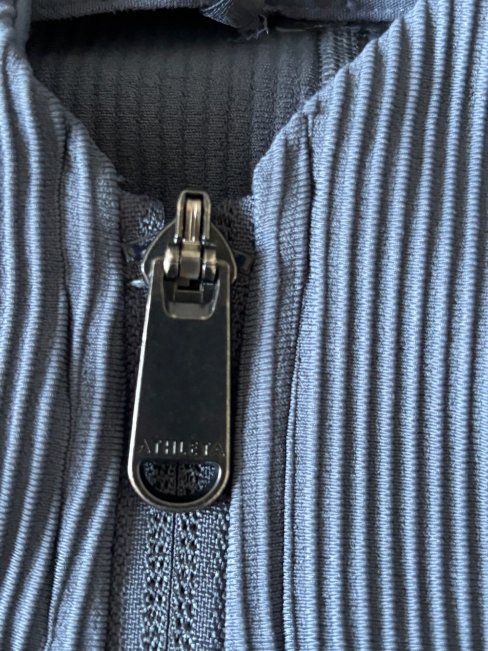 Athleta Slate Blue Ribbed Zip-Front Jacket - Picture 3 of 3